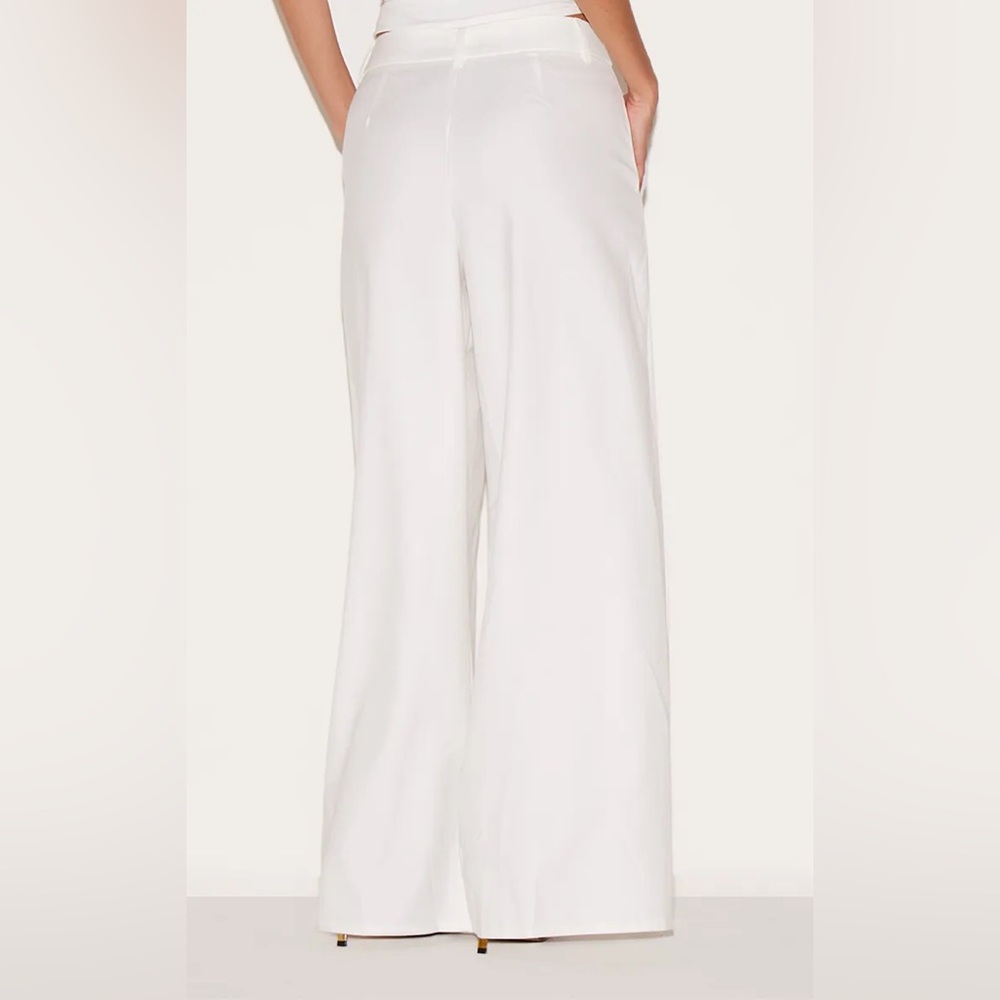 PLT Wide-Leg White Women's Pants